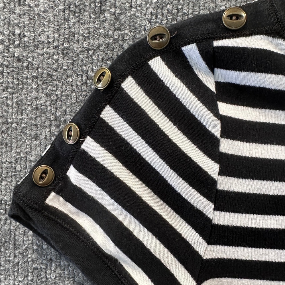 Lauren Ralph Lauren Striped Button Shoulder L Top Nautical Preppy Coastal Staple - Picture 3 of 12